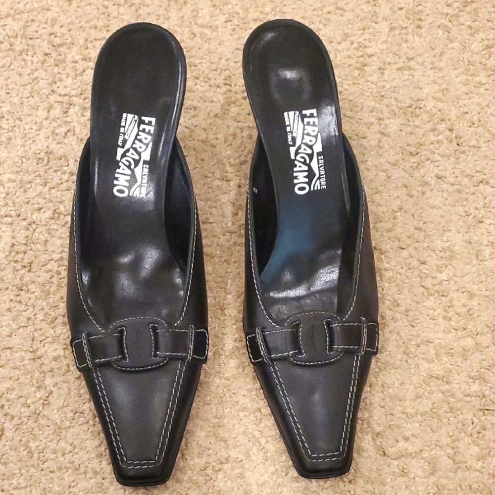 GUC Salvatore Ferragamo Black Women's Mules Size 11